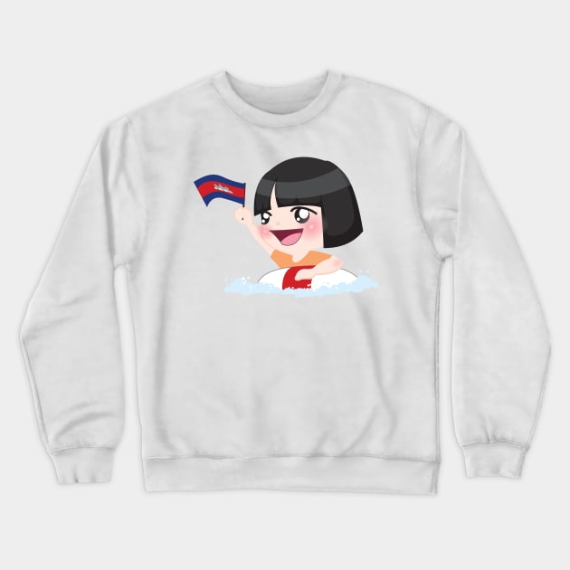 Cambodia Girl Crewneck Sweatshirt by yphien